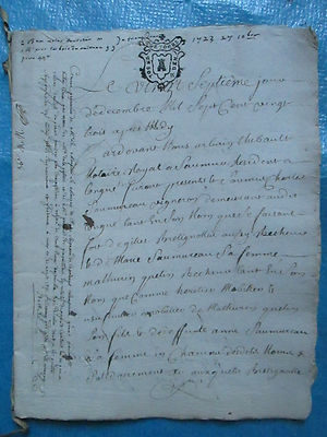DOC MS 1723 12 pp. : LAND SALE in BLOU (Maine et Loire) winemaker, fisherman.
