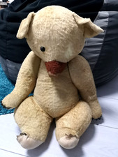   26" Large Vintage Antique Plush USSR Ukrainian Soviet Teddy Bear 50s, heavy