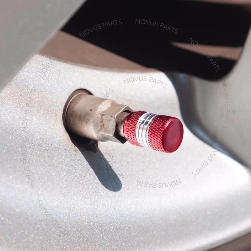 For Nissan Maxima Sentra Pathfinder Red Valve Stem Cover Anti-slip 4pcs Wheel - Image 4 of 4