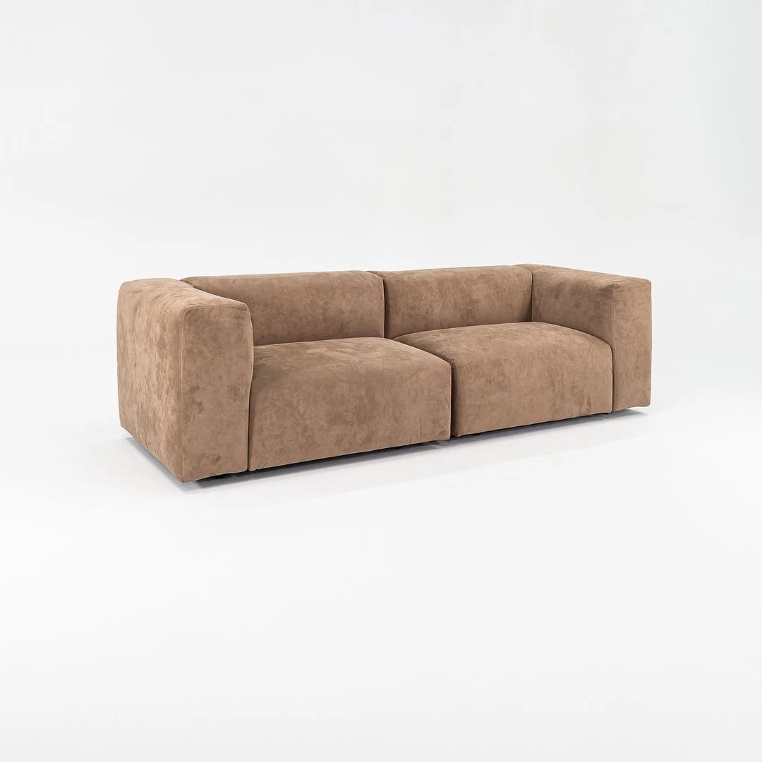 2022 Jasper Morrison for Cappellini 94in Loveseat Sofa Oblong System Brown Suede