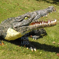 Aligator Reptil Krokodile gro&szlig; lebensecht Deko Figur Statue Skulptur Garten Fan