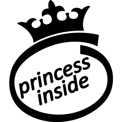 princess inside Aufkleber 9cm x 10cm weiß glanz kostenloser Versand