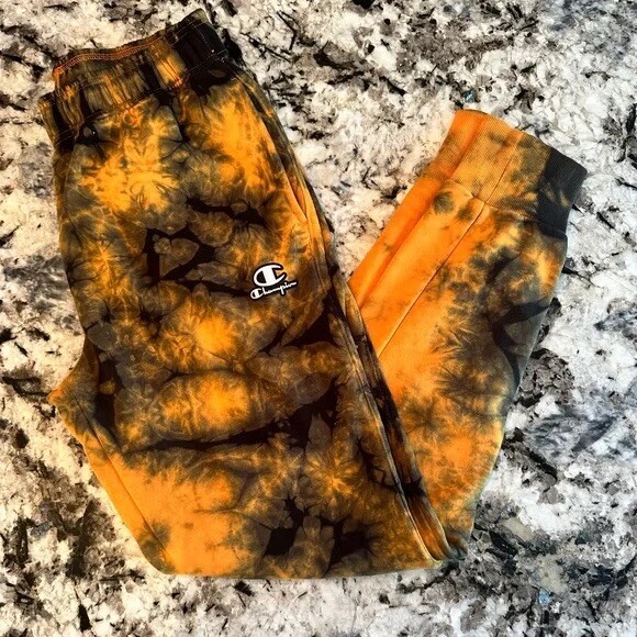 Champion Man SZ Medium Garment Dye Yellow- Black Jogger NWT (A6)