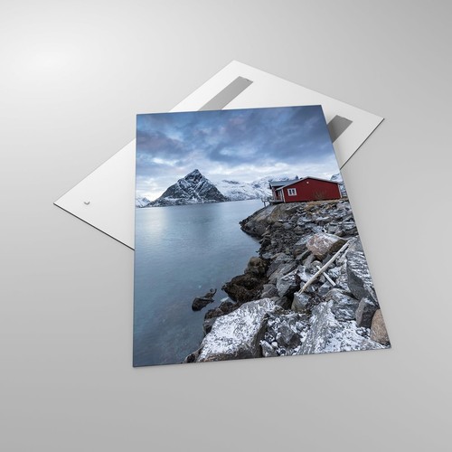 Cuadro Sobre Vidrio 80x120cm Cuadros Pared Noruega Fiordos Cabaña Wall Art - Imagen 2 de 10