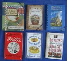 Lot-6 Food Recipe Cookbook Sample Cookery Grandma Soup Kettle Dr. Atkins Secret