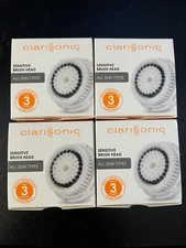 4 Pack Clarisonic SENSITIVE Replacement Brush Heads Mia2 Aria Plus Smart Profile