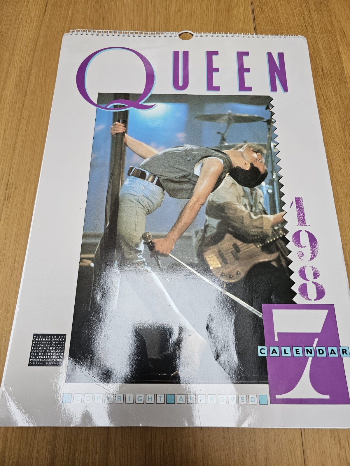 Queen unofficial 1987 Calendar - Freddie Mercury, Brian May, Roger Taylor & John