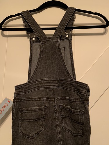 NWT Cat & Jack Black Denim Overalls Size Small 6/6X - Picture 9 of 10
