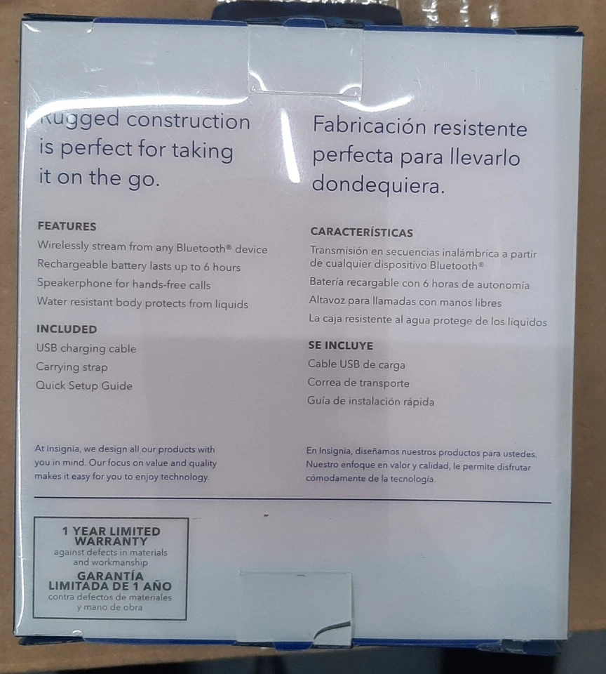 Insignia - Altavoz Bluetooth Portátil - Rojo - NS-CSPBTF1-R Foto 2 de 2