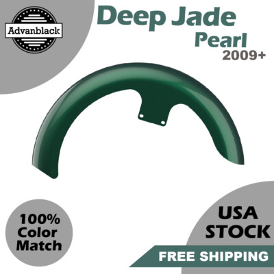 Deep Jade Pearl 21'' Reveal Wrapper Hugger Front Fender Fits Harley Touring 09+