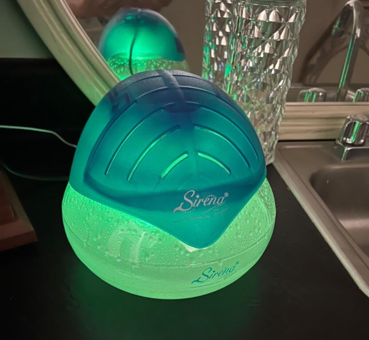 Blue LED Night Light Air Purifier with Water Filter, Washer, and Oil Aroma Diffuser-image