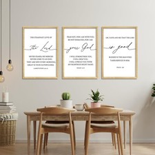 Bible Verses Set of 3 Wall Decor 16"x11" The Lord Your God Is Good Bedroom Pr...