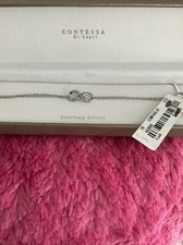 Infinity Double Chain Bracelet - Sterling Silver New With Tags