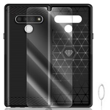 Durable Screen Protector Waterproof Carbon Fiber Case for LG Stylo 6 LM-Q730AM