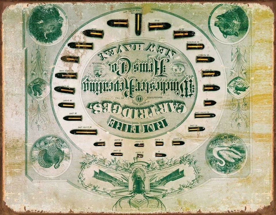 Winchester Rimfire Ammunition Ammo Firearms Guns Hunt Wall Décor Metal