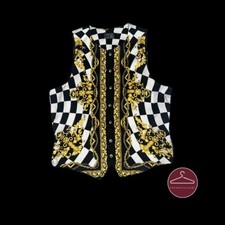 Versace V2 Vintage 90s Silk Vest Gold Baroque...