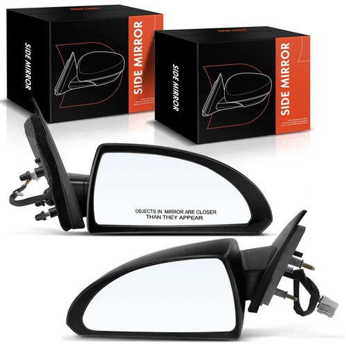 2Pcs Front Power Mirror Smooth Black for Chevy Impala 06-13 Impala Limited 14-16