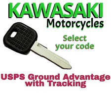 Kawasaki Motorcycle Keys Replacement Key Cut to Code B141411-B144444