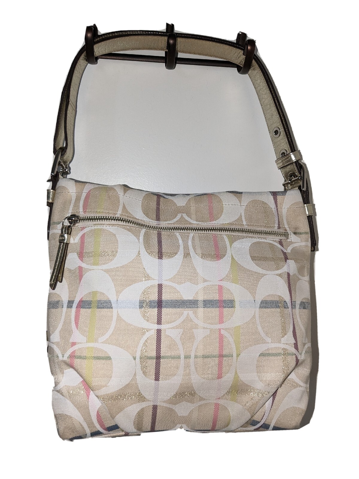Coach Signature Daisy Tattersall Optic Duffle Purse, … Gem