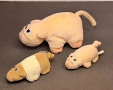 Vintage 1997 Galoob Pound Puppies Small Pig & Mini Pigs Stuffed Plush LOT OF 3