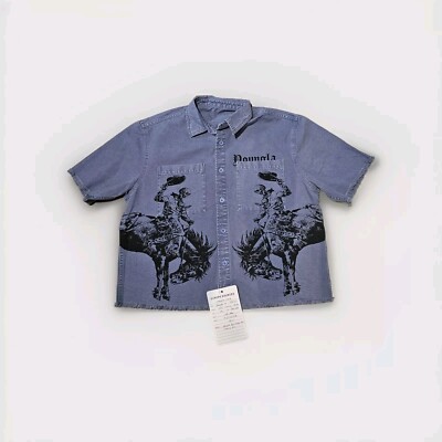 YoungLa Sample Denim Button Down Shirt Men's Sz MED Western Streetware Nwst  