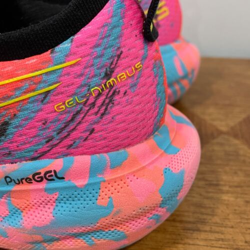 Scarpe ASICS Gel Nimbus 25 donna 8 acquario rosa giallo vibrante sneaker 1012B586 - Foto 2 di 17