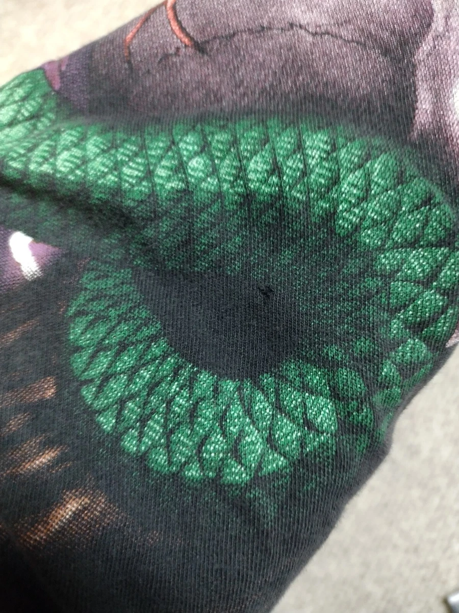 Vintage 90s American Thunder Snake Skull All Over Shirt Travis