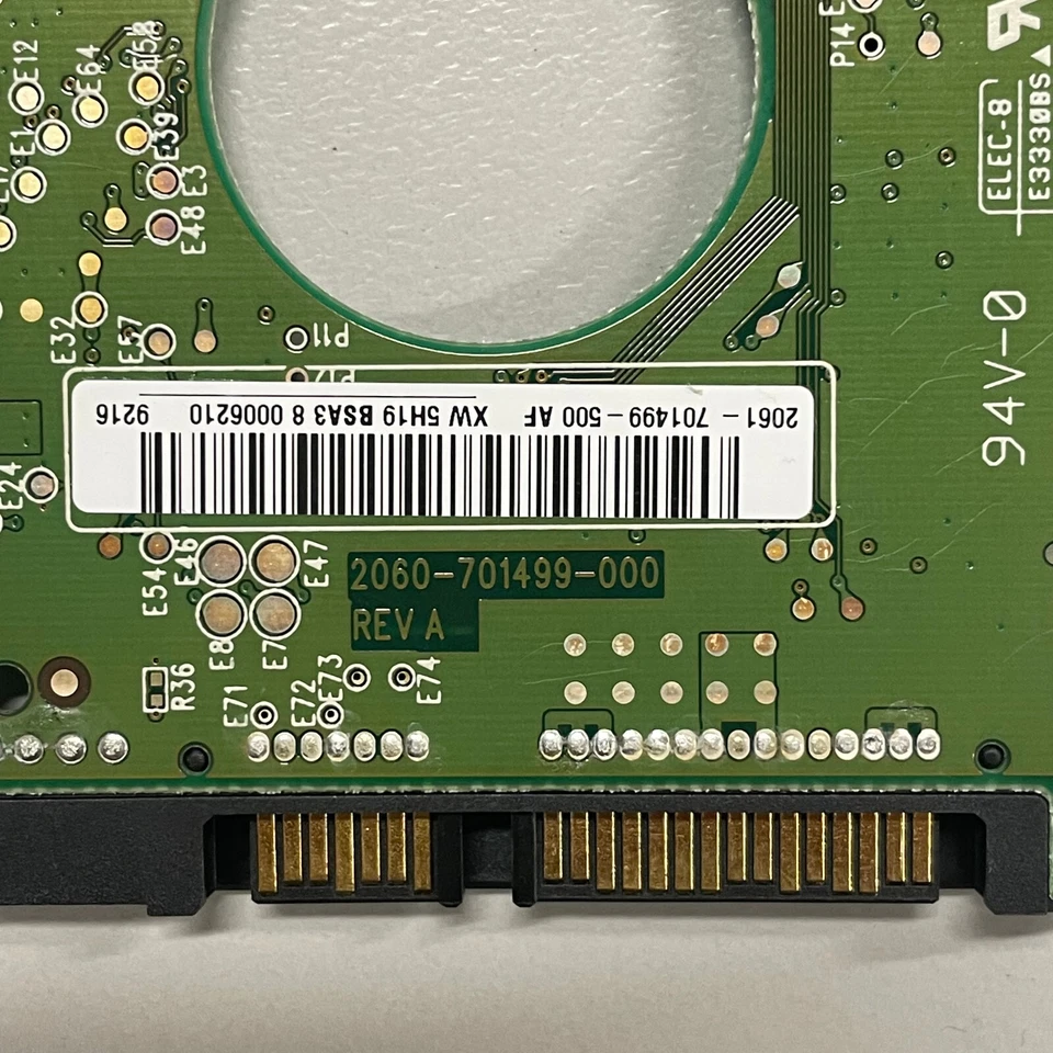 WD WD1600BEVT-60ZCT1 2.5" 160GB SATA HDD PCB Board 2060-701499-000 REV A - Image 4 of 4