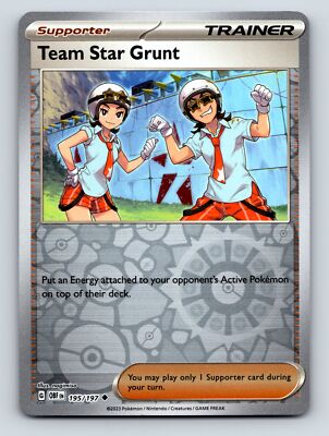 Team Star Grunt Supporter Trainer Card Strategic Rarity Gray Background