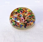 Petite Millefiori Flowers Murano Italian Art Glass Paperweight