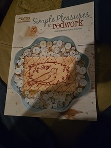 SIMPLE PLEASURES in REDWORK Hand Embroidery Book By Kathy Schmitz-10 Designs