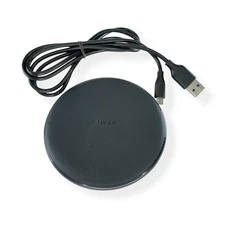 Anker PowerWave Pad Qi Wireless Charging Dock Black A2503 with Cable 5V 10W