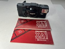 Olympus XA1 35mm Film Camera with A9M Electronic Flash Black With Manuals