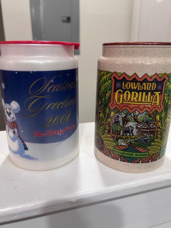 Walt Disney mugs with lids year 2000