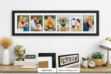 Multi Photo Picture Frame: Black Veneer Collage, Holds Six 4x6 Photos