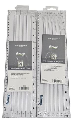 2 Pack Fabany See Thru Dressmaker Ruler 14.96in X 4.09in