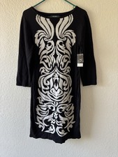 Nine West Woman’s Black and White Sweater Dress  Large