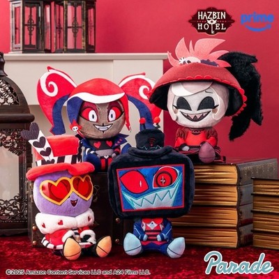 ラヴァーズハウス 人形 Hazbin Hotel Vox Lucifer Alastar Sitting Plush Toy Doll 20cm Round