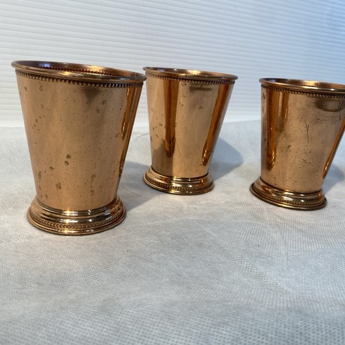 lot of 4 Beaded Genuine Copper Cups for Mint Julep or Moscow Mules Made In India - Picture 2 of 12