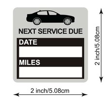 Oil Change Stickers 60pcs "Next Service Due" Reminder Labels 2x2 Inch