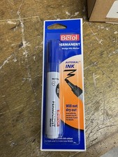 Berol Tough Point Wedge Nib Markers Autoseal, Permanent, Waterproof, Blue