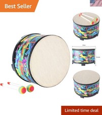 Colorful 10 Inch Floor Tom Drum for Kids - Perfect Gift with 2 Easy-Play Mallets