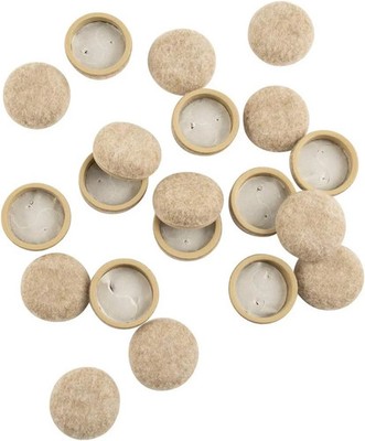Super Sliders 20 Pack   1.25'' round Formed Felt Furniture Sliders for Hardwood,
