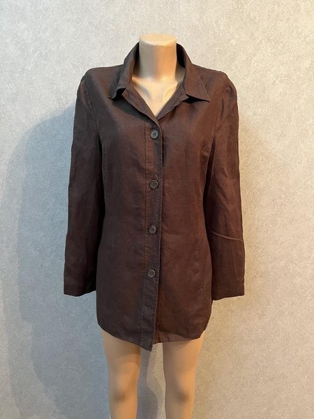 Women Brooks Brothers Blazer Brown Linen 36 / S /