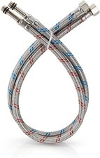 24-Inch Long Faucet Connector Braided Stainless Steel Supply Hose 3/8-Inch Fema