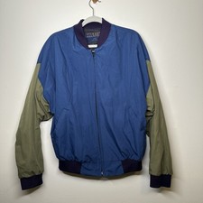 Hilton Active Apparel Vintage Bomber Jacket Mens Large L Color Block Made in USA