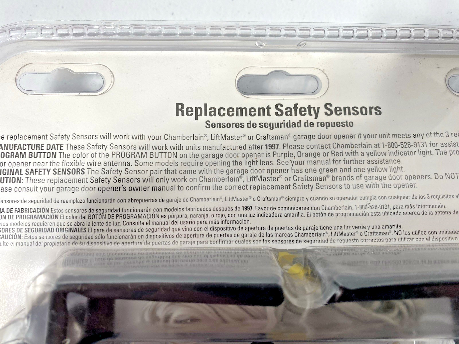 Chamberlain/Liftmaster/Craftsman Garage Door Safety Sensors 801CB - Pair