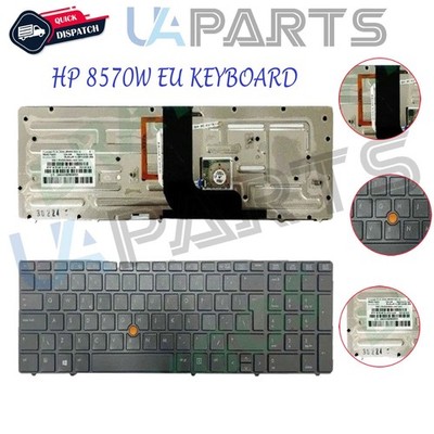Für HP EliteBook 8560W 8570W EU Layout Laptop Tastatur mit Rahmen & Trackpoint