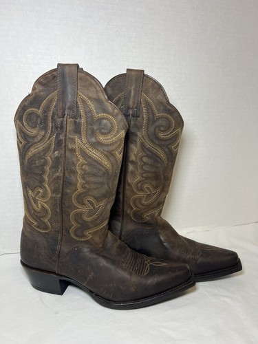 J.B. Dillon Goat Leather Cowboy Western Boots Snip Toe Women’s Size 7.5 C - Picture 2 of 15