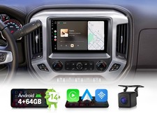 Android 14 4 64 10.1" Car Stereo GPS CarPlay Radio For Chevy Silverado 2014-2018